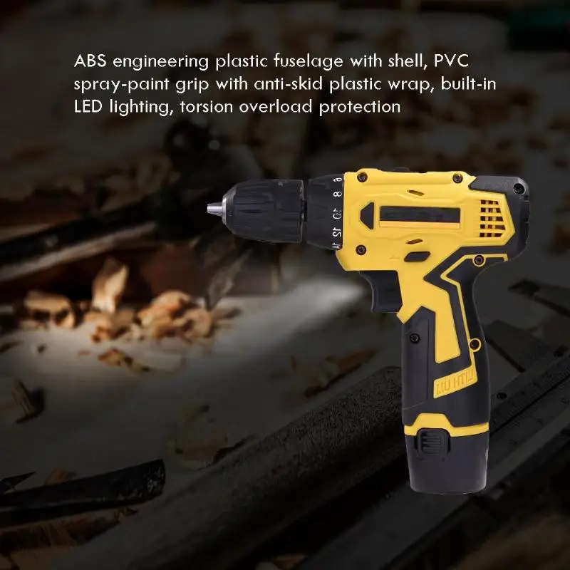 12V 18V Cordless Electric Screwdriver Rechargeable Electric Drill Lithium Battery Cordless Drill Power Tools