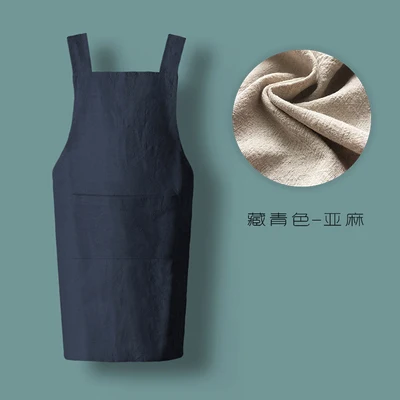 

Cotton And Linen Apron Smock Women Men kitchen Anti-fouling Milk Tea Coffee Shop Florist Overalls Delantal Logo Print