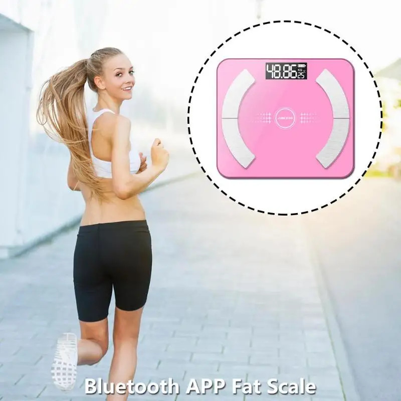 ЖК-дисплей Bluetooth приложение для измерения жира тела умные голосовые электронные весы Bluetooth подключение мобильного приложения Взвешивание Обнаружение