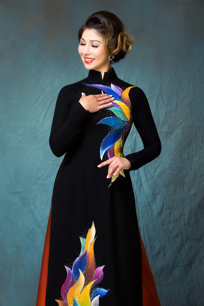 Традиционное вьетнамское платье Ципао черная юбка из двух предметов ретро-юбка