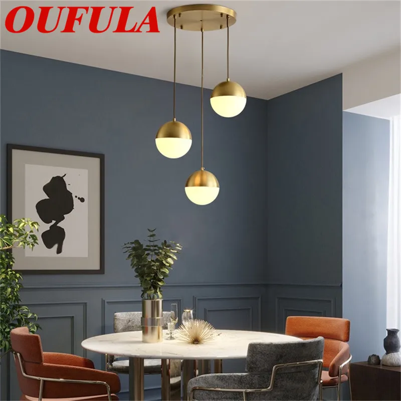 Современные подвесные светильники OUFULA медь 220 В 110 современное домашнее