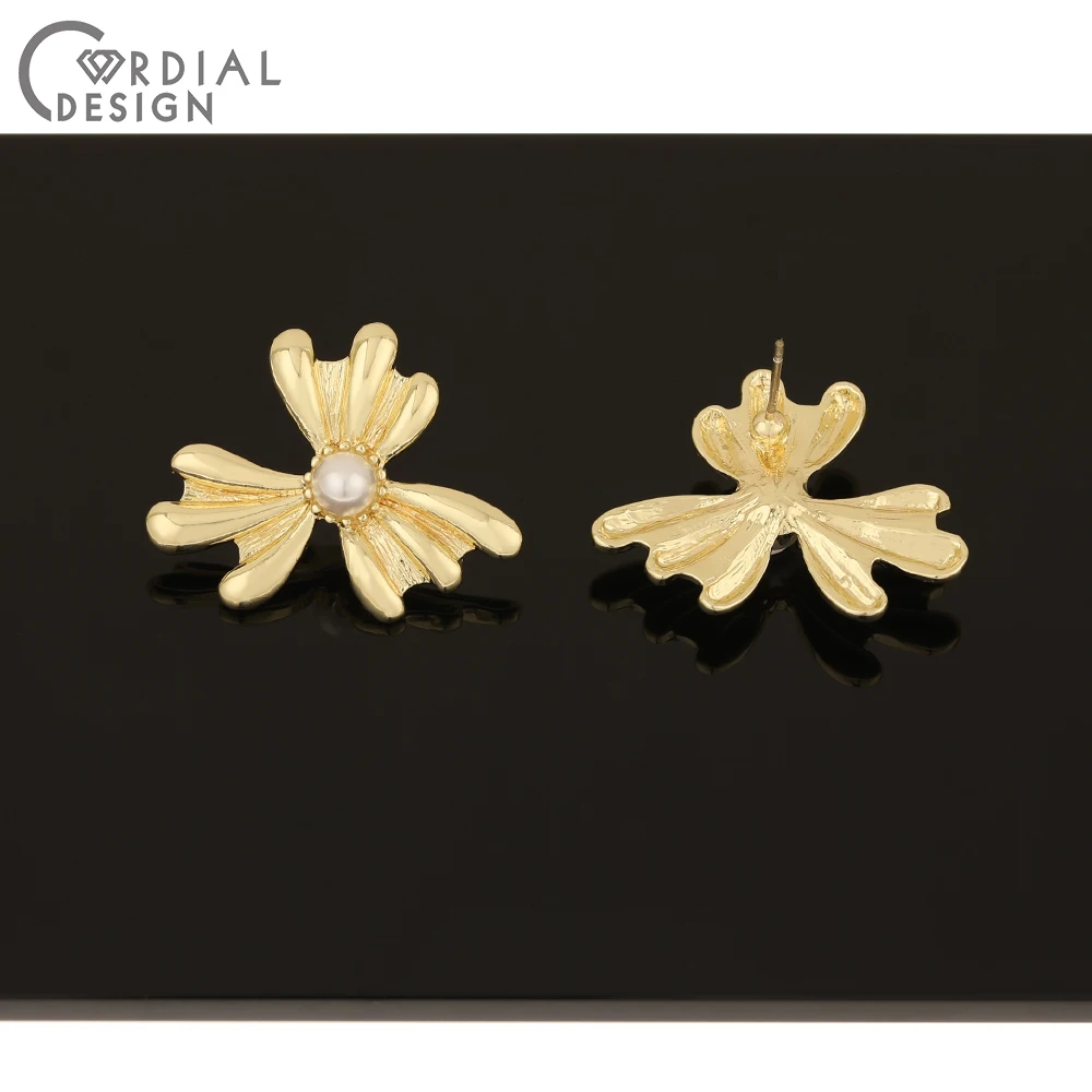 

Cordial Design 50Pcs 22*29MM Jewelry Accessories/Flower Shape/Earrings Stud/Imitation Pearl/DIY/Jewelry Findings & Components