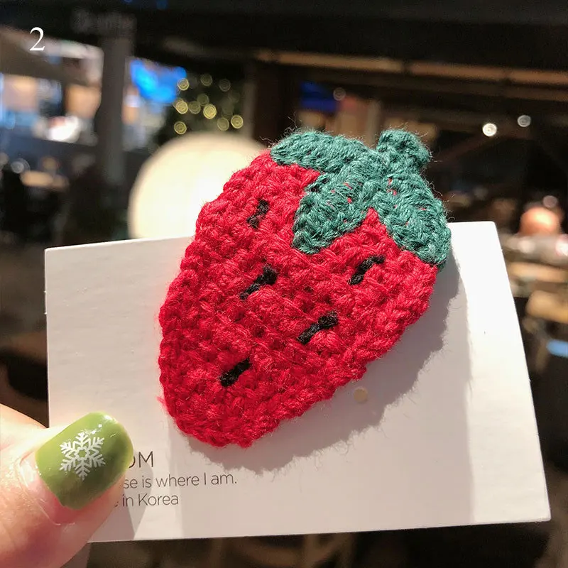 Детские шпильки для волос с изображением свежих фруктов| |