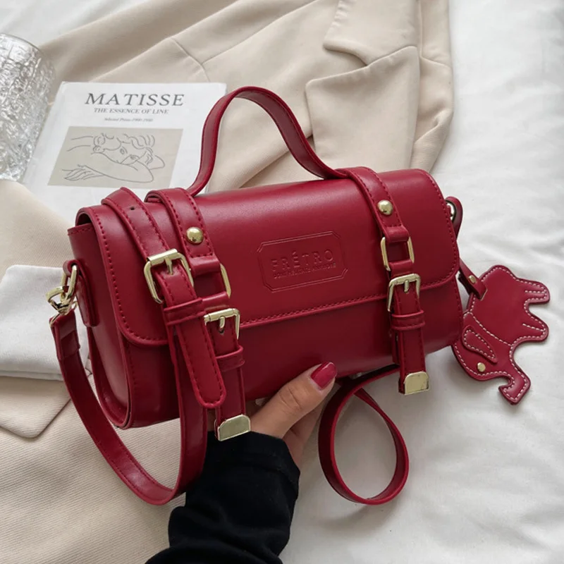 

Высококачественная модная женская сумка через плечо из искусственной кожи, новинка зимы 2021, роскошные однотонные сумки, Повседневная дорож...