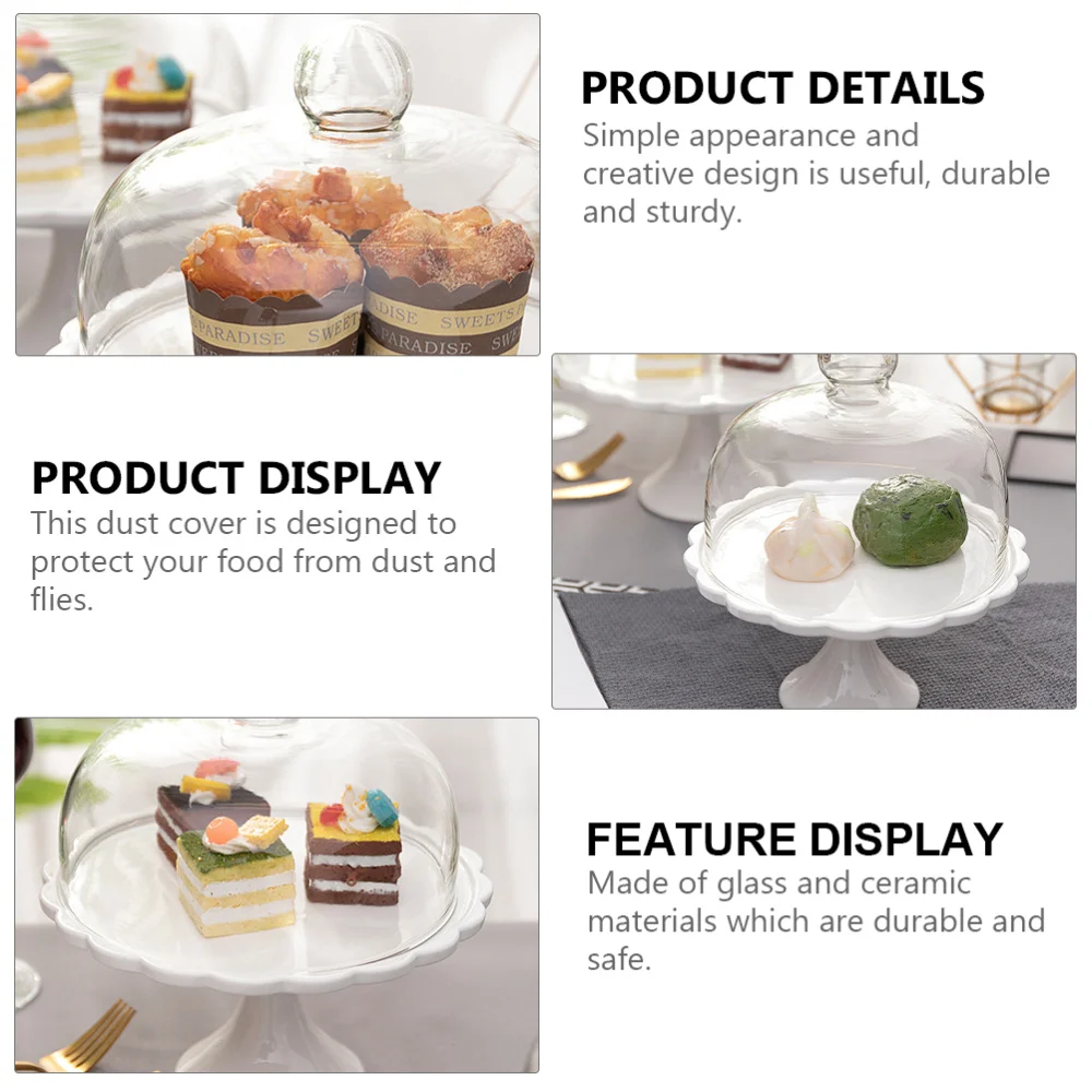 

1 Pc Dust-proof Cake Cover Cake Plate Simple Food Plate Multipurpose Snack Tray