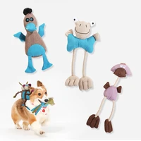 cute animals dog chew squeak canvas toys durable rope interative toy plush puppy pet dogs cat chew squeaking toy