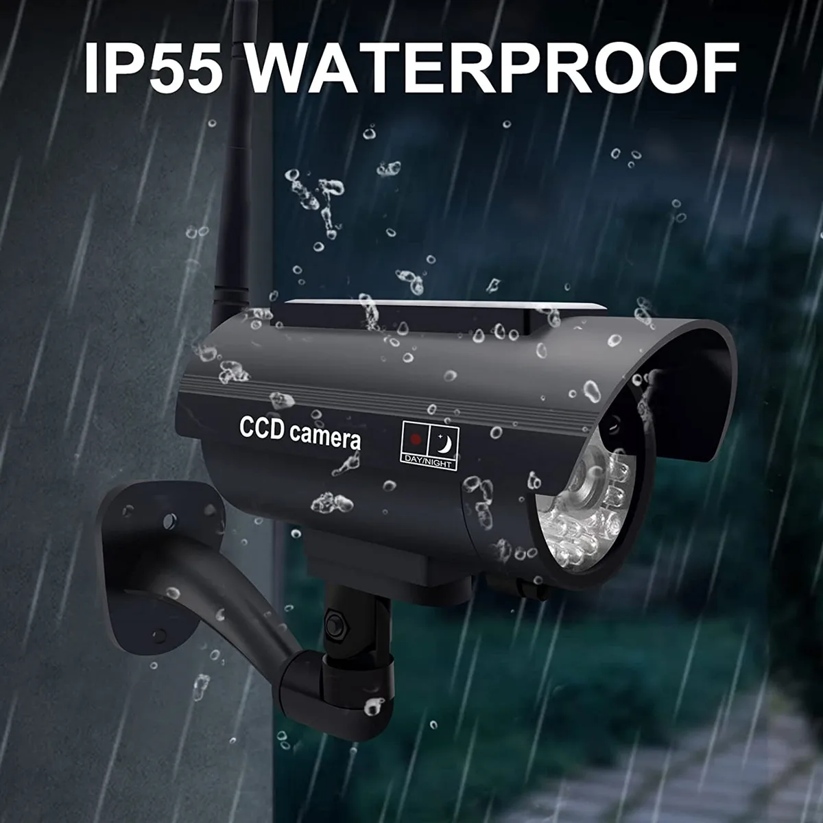 Муляж камеры видеонаблюдения фальшивая беспроводная уличная мигающая