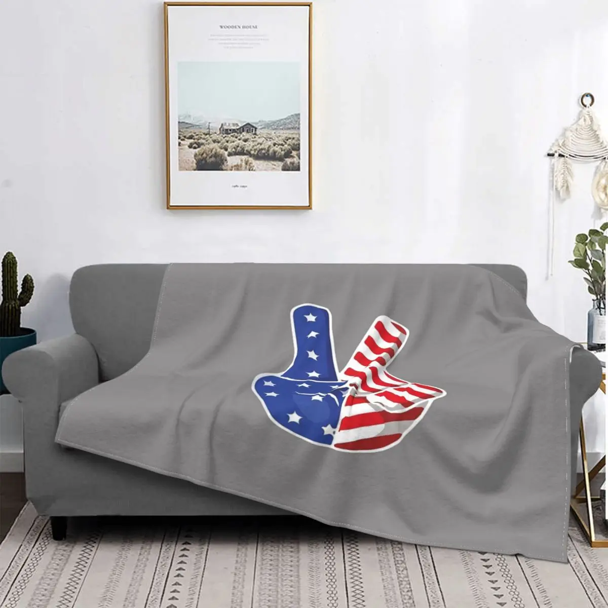 

Signo de la Peace de la Hand, manta de 4 pulgadas American, colcha a cuadros para cama, sofah, manta Thermal, colcha de verano
