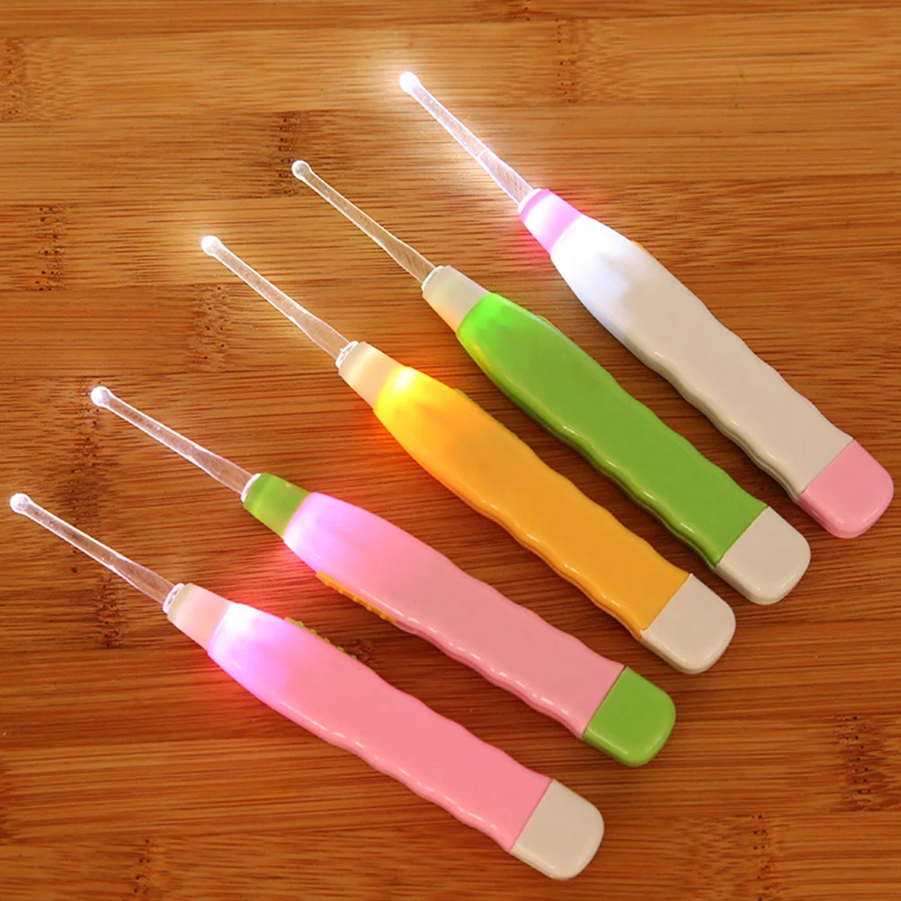 

6pcs Kids Baby Safe LED Flashlight Earpick Earwax Removal Tools (Random Color)