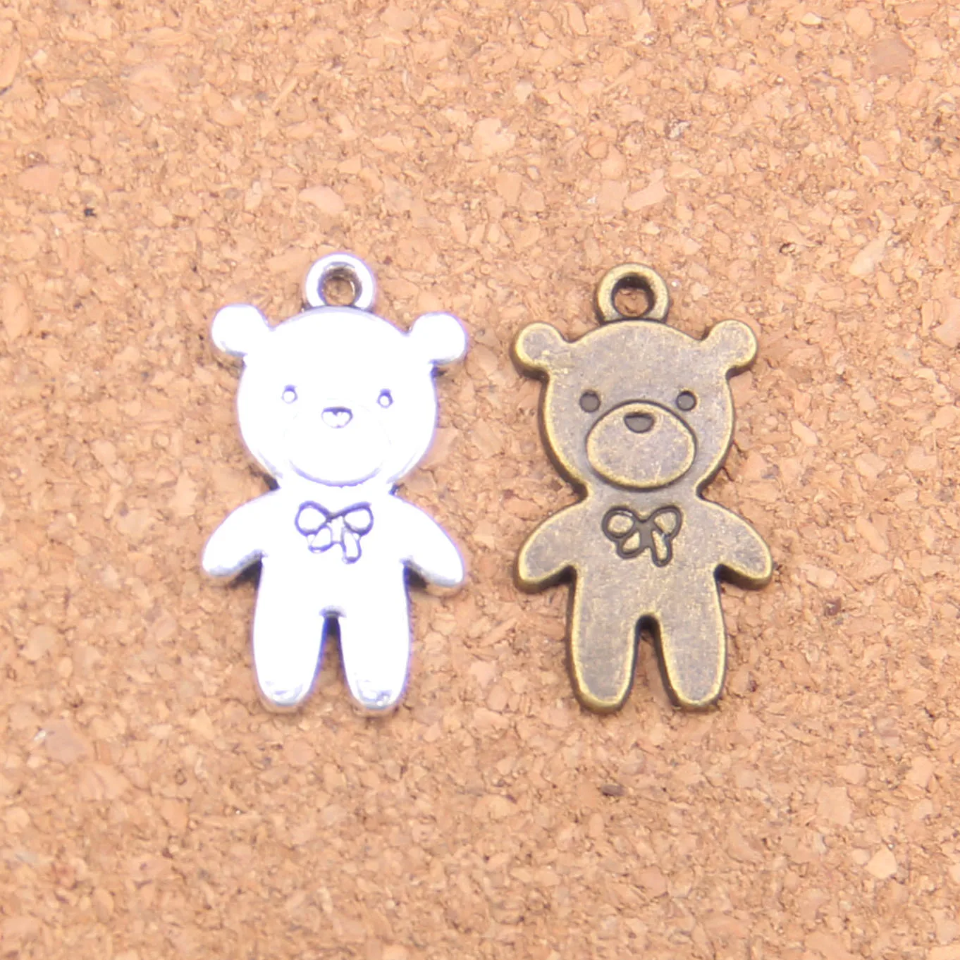 

54pcs Charms bear bow 24x14mm Antique Pendants,Vintage Tibetan Silver Jewelry,DIY for bracelet necklace