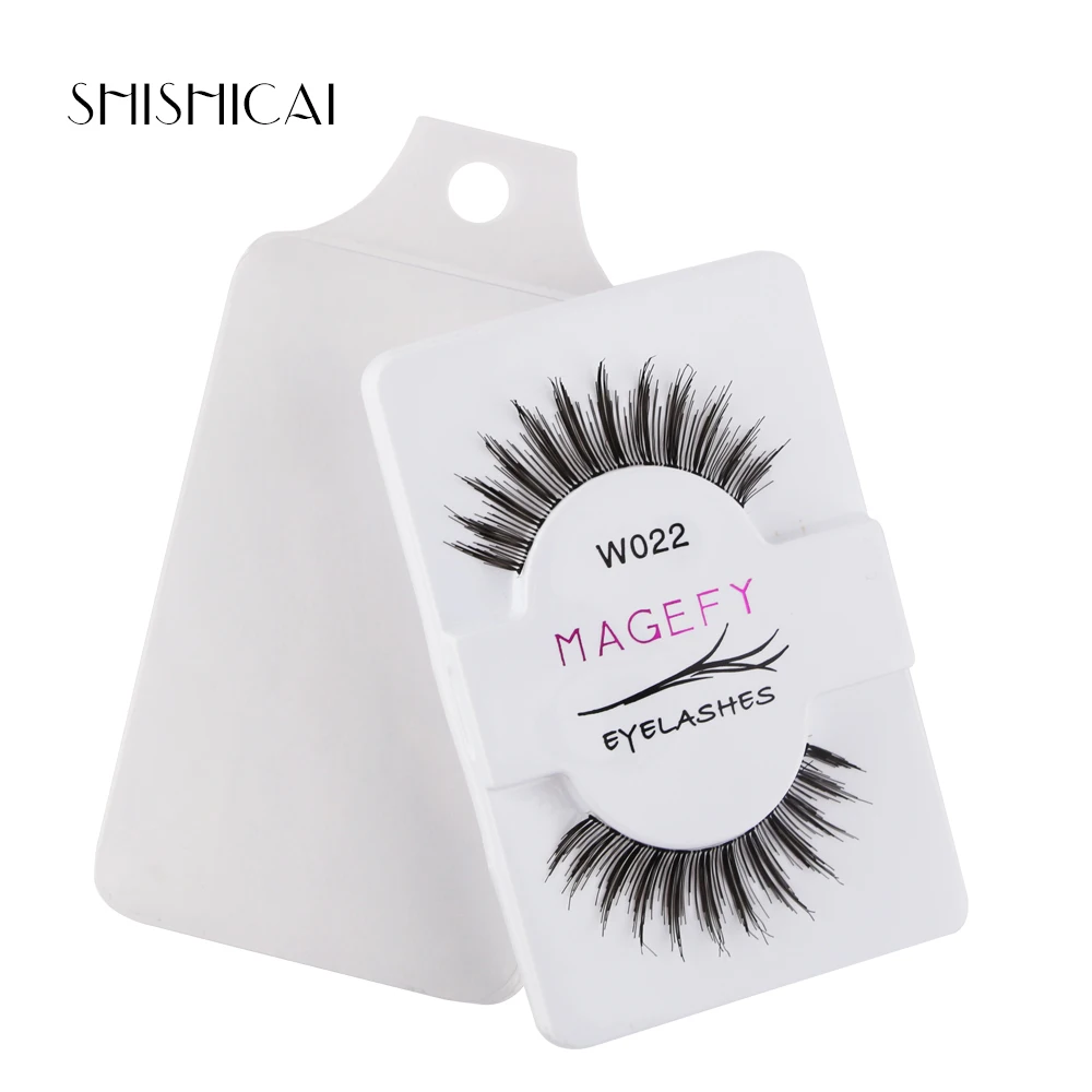 50 Pairs/Lot False Eyelashes pack Natural Black Synthetic Hair Full Strip Lashes 1-1.5cm Women Makeup Tools Cilios | Красота и