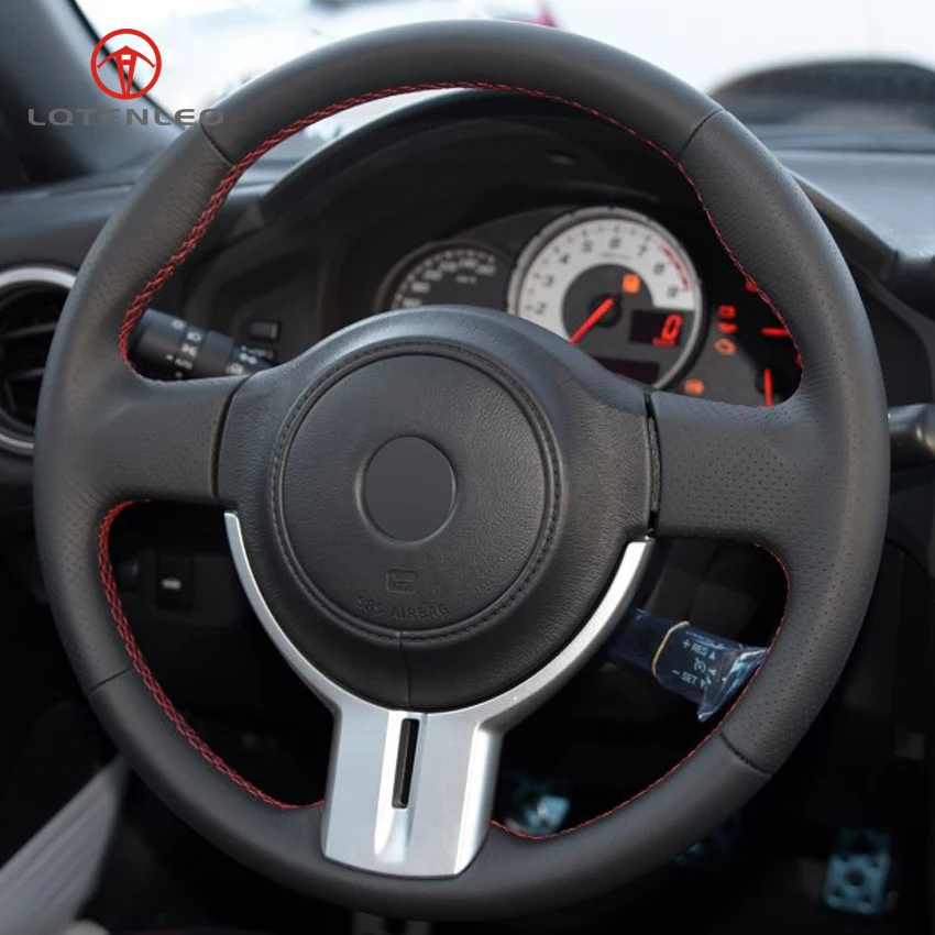 LQTENLEO черный искусственная кожа прошитый вручную чехол рулевого колеса