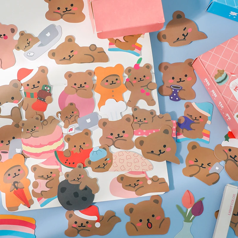 

100 шт., набор мультяшных милых медведей, украшение «сделай сам» для телефона, дневника, журнала, рукоделия, скрапбукинга, этикетки, наклейки, ...