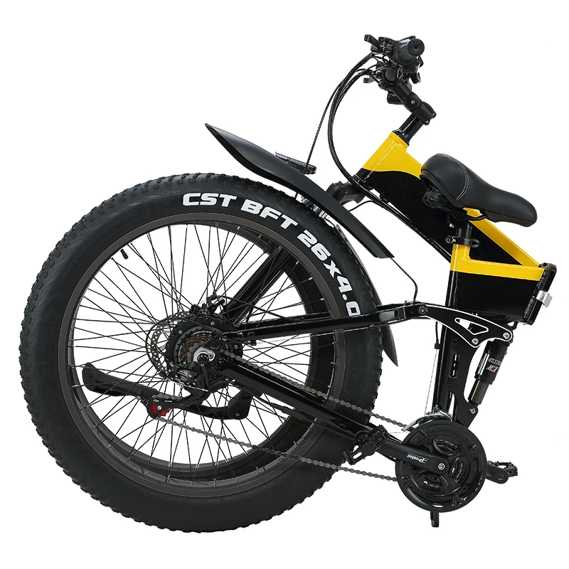 Складной электрический велосипед колеса 26 дюймов 21 скорость 48 в 10 Ач 1000 Вт