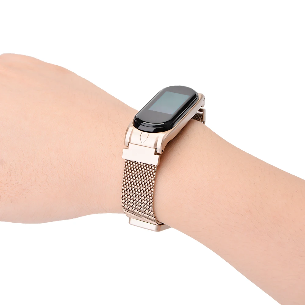 Mi lanese магнитный ремешок для xiaomi mi band 3 4 браслет из нержавеющей стали для xiaomi браслет сменный металлический браслет mi band 3
