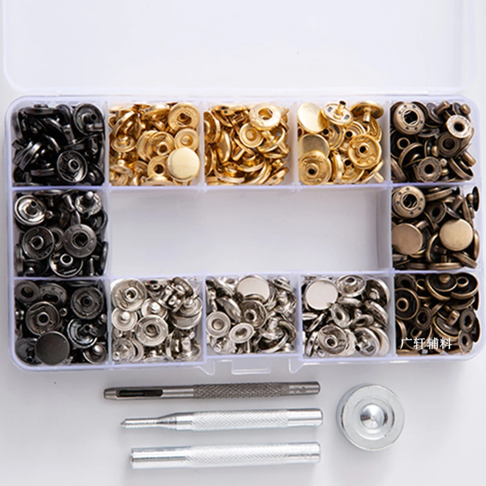 Набор креплений с двойной крышкой 4 цвета кнопки заклепки инструменты для