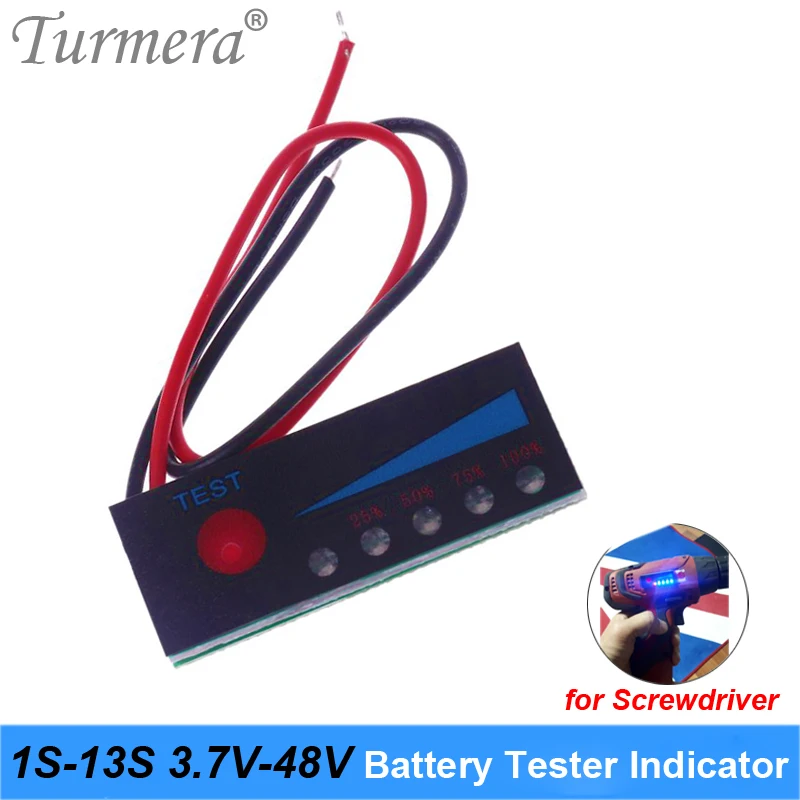 Тестер емкости батареи Turmera 1S-13S индикатор 4 2 в 8 12 В 16 18 24 25 36 48 для аккумулятора