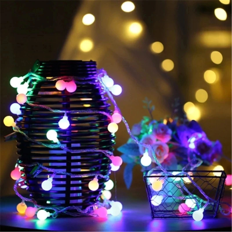 

2m 3m 4m 5m 10m 20m led Ball Fairy String lights Battery Operated Wedding Christmas Outdoor Garland waterproof Decoration lamps