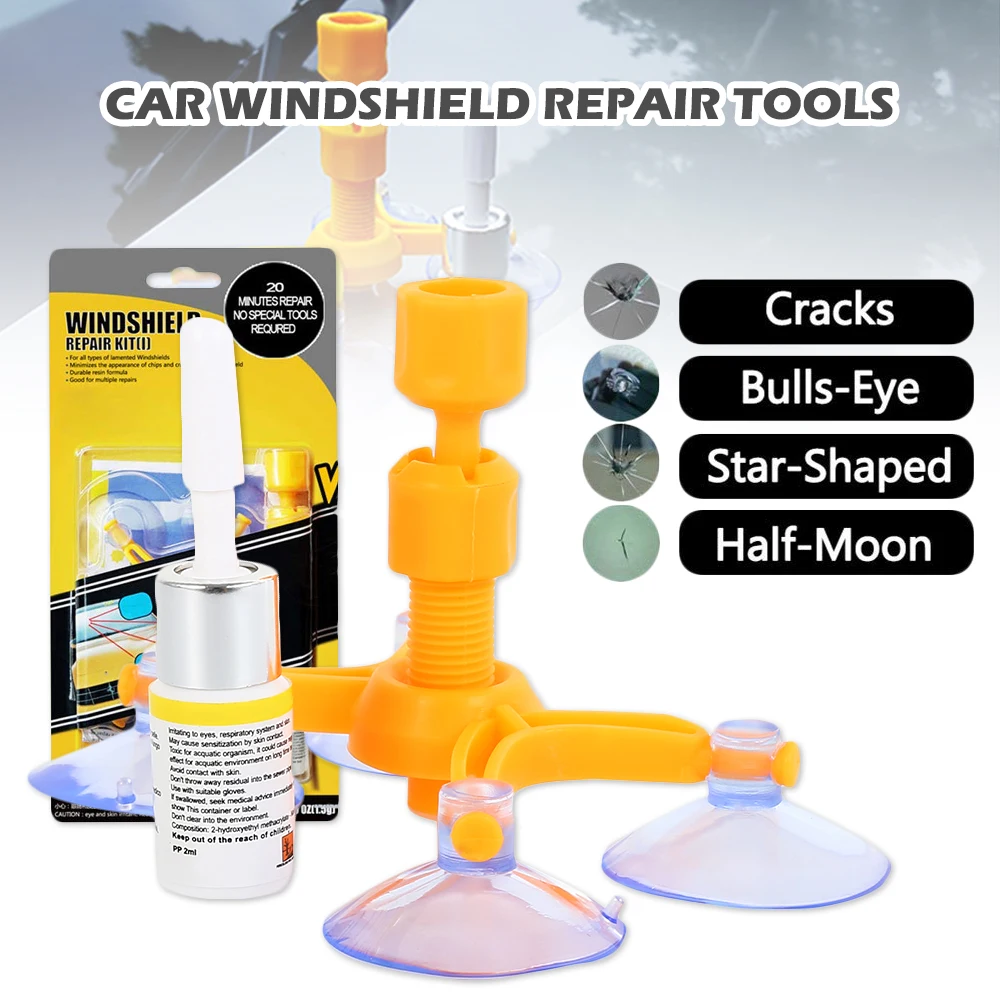 

1 Set New Car Windscreen Glass Repairing Resin Kit Eco-Friendly Glass Quick Repair Fluid Auto Car Window Fix Tools