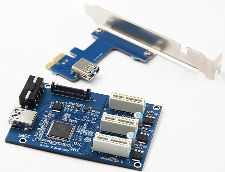 PCI 1 на 3 Райзер-карта PCI-адаптер 1x интерфейс Плата расширения 3-портовый слот PCIE от AliExpress RU&CIS NEW