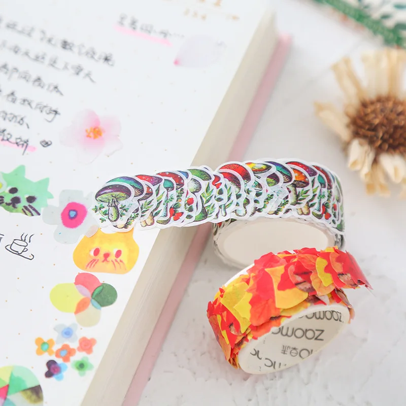 Flower Washi Tape Masking Creative Petal Tearable Collage Decorative Stickers Diary Journal | Канцтовары для офиса и дома