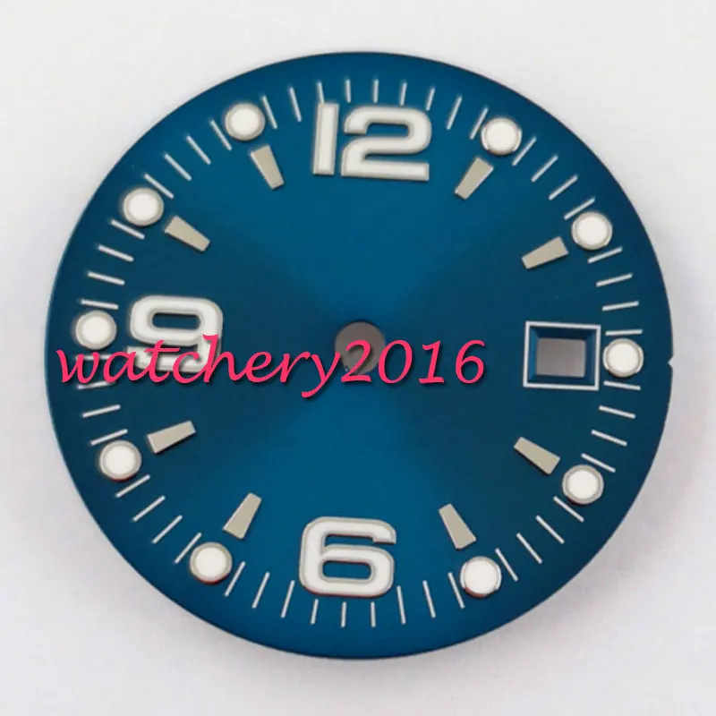 31.5mm bliger black blue white Dial fit 2836 2824 2813 3804 Miyota 82 Series movement | Наручные часы
