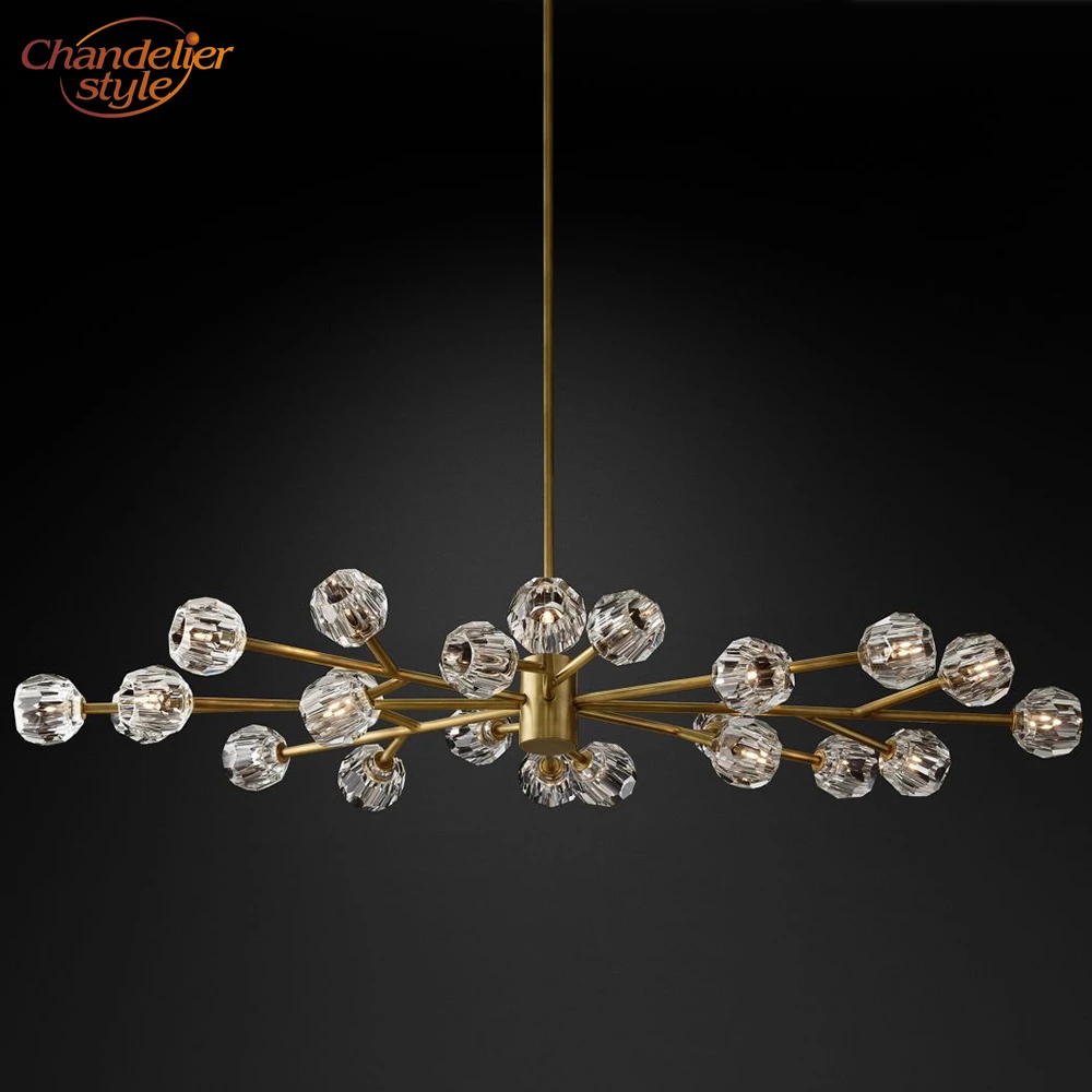

Boule De Cristal Oval Chandelier Lighting Modern Vintage Crystal Chandelier Pendant Hanging Light Fixtures Restaurant Lighting