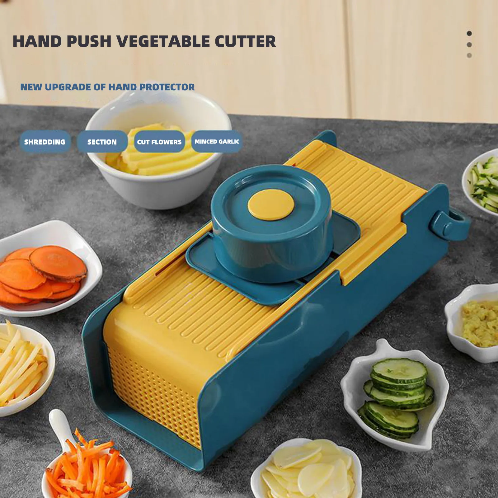 

Vegetable Peeler Household Shredding And Slicing Multifunctional Potato Shredded Slice Kitchen Hand Push Vegetable Cutter#g35