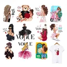 Модная женская термопереводная наклейка на одежду, русская девушка, термонаклейка для футболки, куртки, сделай сам, моющаяся термопереводная наклейка