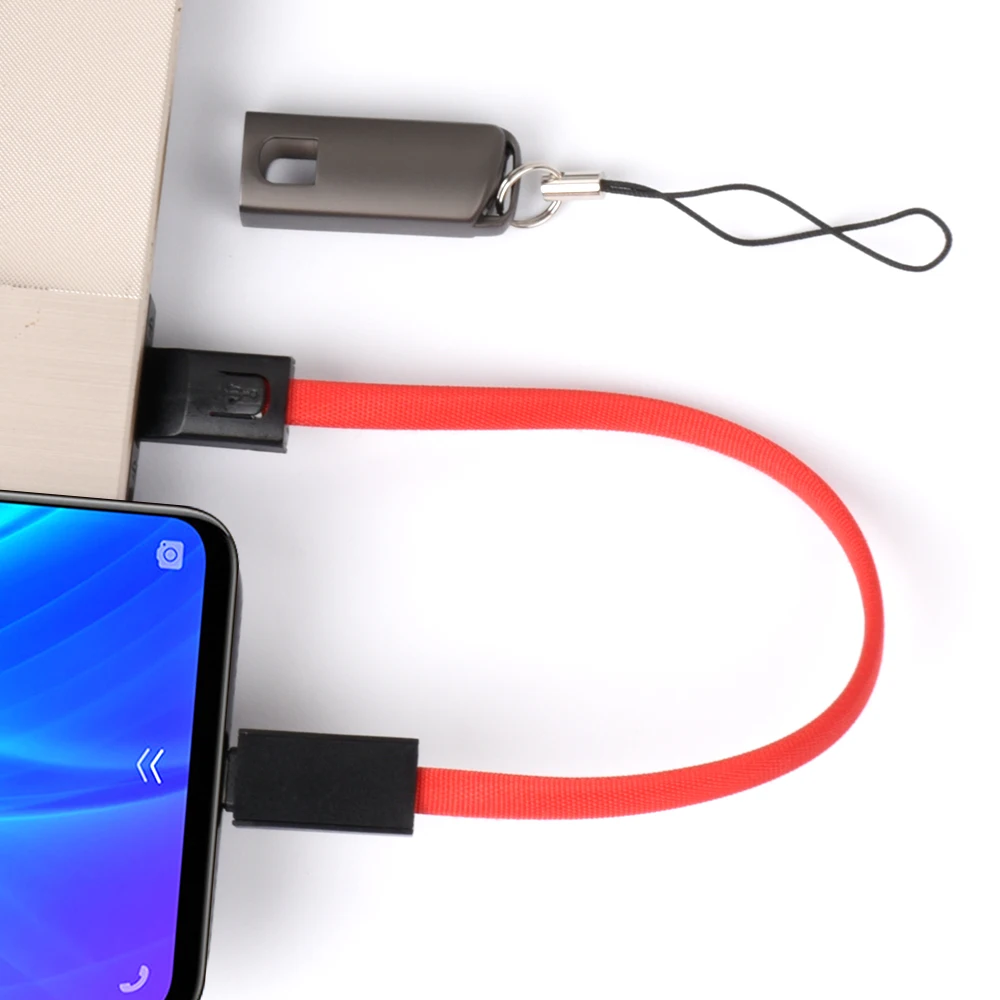 0,2 m Micro usb type C Плетеный брелок для быстрой зарядки кабель передачи данных 2.4A кабель для Redmi Android USB мобильный шнур для телефона