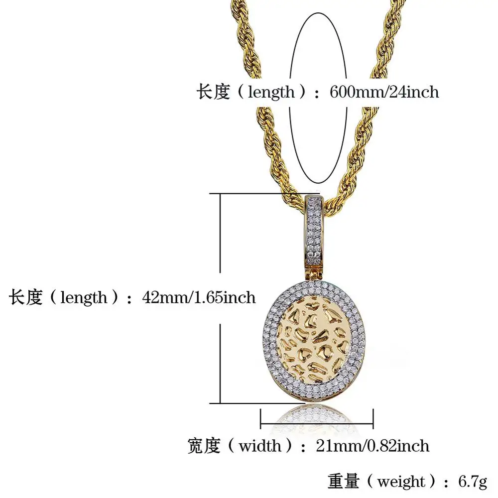Цепочка мужская круглая с фианитами украшение в стиле хип хоп рэпера