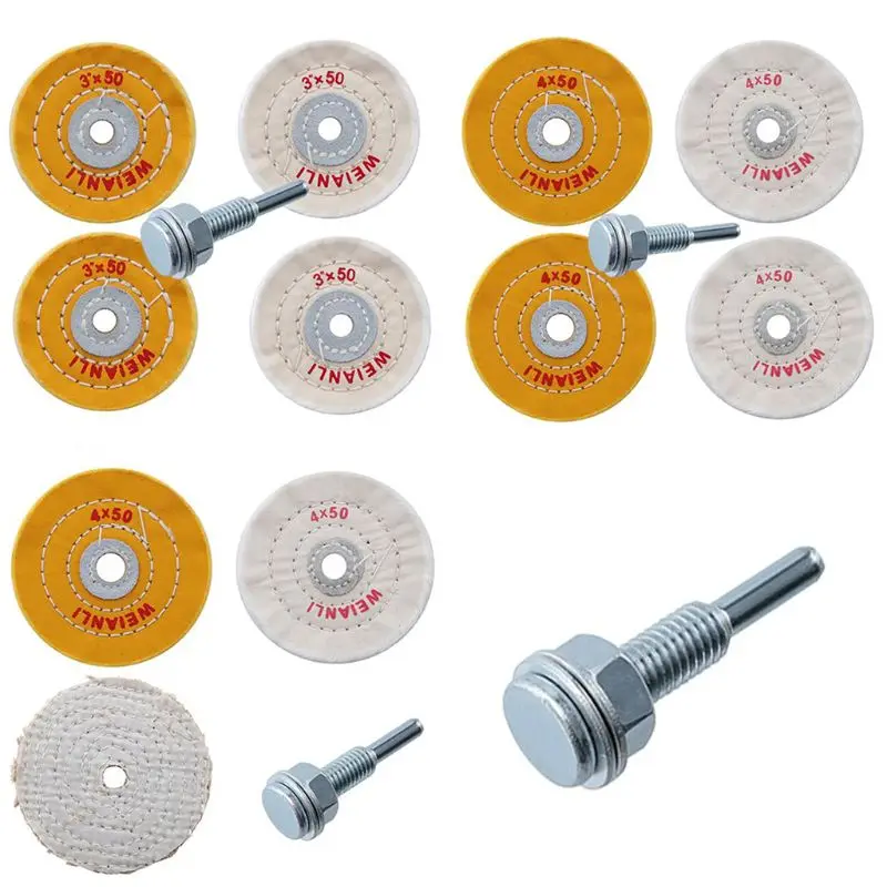

Cloth Buffing Wheel Grinder Polishing Pad 3" 4" Buffer Cleaning Abrasive Tools for Jewelry Mirror