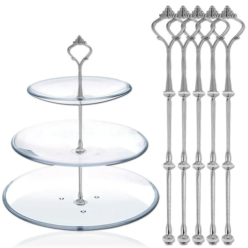

1set Crown Design Cake Stand (Plate Not Included) Zinc Alloy 2-3 Layers Wedding Cake Plate Stand Cake Fruits Placed Tool