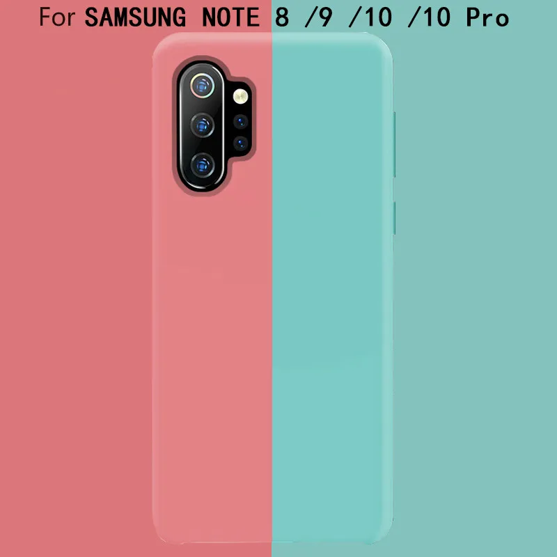 Для samsung Note 10, 9, 8, чехол на заднюю панель, мягкий жидкий силиконовый чехол для samsung Galaxy Note 10 Pro, противоударный защитный чехол