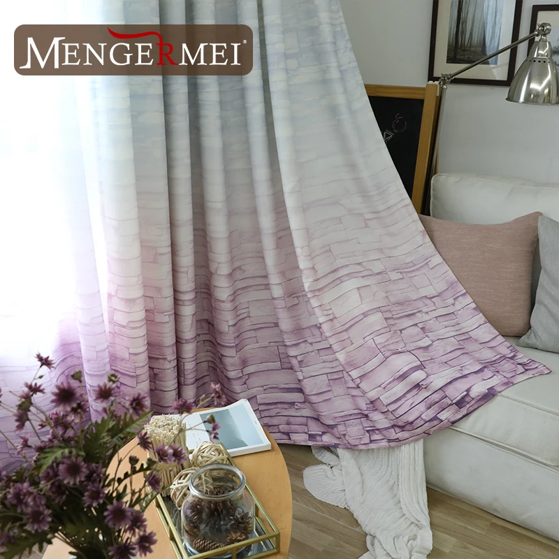 MENGERMEI шторы с переходным рисунком мраморный тюль затемненная занавеска для