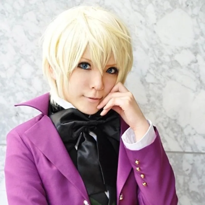 

Alois Trancy Cosplay Black Butler Cosplay Short Blond Hair Wigs Cosplay Anime Cosplay Wig Heat Resistant Synthetic Wigs