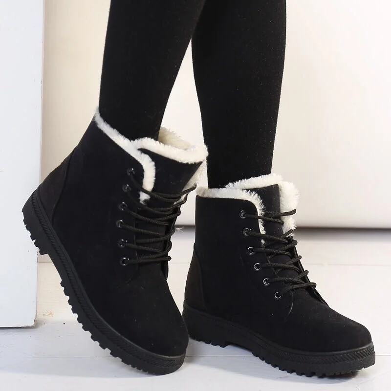

2021 NEW Women Boots Winter Ankle Boots for Women Winter Shoes Female Snow Boots Botas Mujer Warm Plush Shoes Woman Plus Size 44