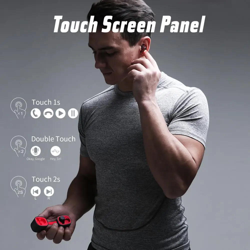 HAVIT TWS Bluetooth наушники Беспроводные спортивные IPX6 сенсорный экран панель с