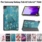Чехол для планшета Samsung Galaxy Tab A7 Lite 8,7 дюйма T220 T225, роскошный кожаный чехол-подставка, тонкий легкий умный чехол-подставка