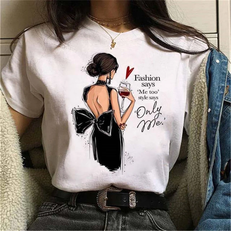 

Sexy Girl Graphic Print Tops Fashion Modern Women T Shirt Female T-Shirts Harajuku 90s Streetwear Loose Plus Size Clothes