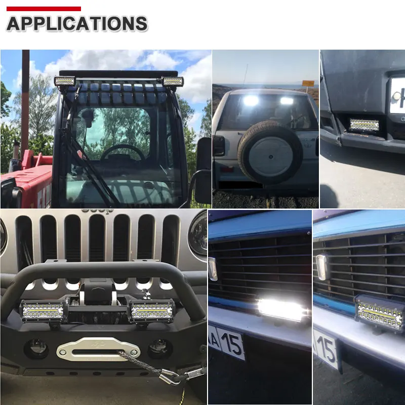 Новый светодиодный рабочий светильник 3 ряда 50 светодиодных чипов 7 дюймов