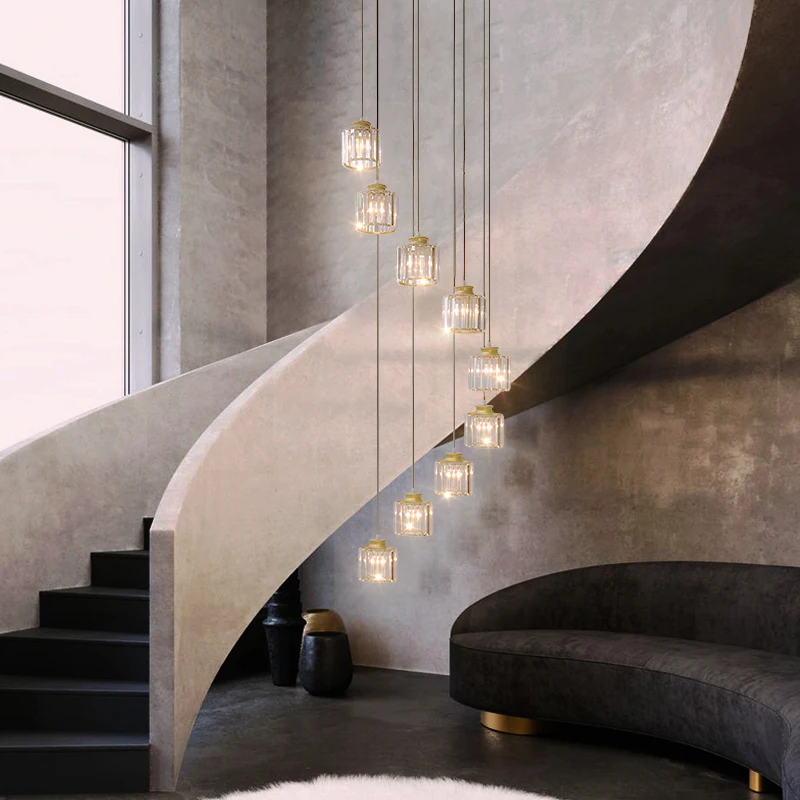 Хрустальная светодиодная Подвесная лампа длинная для кухонного островка