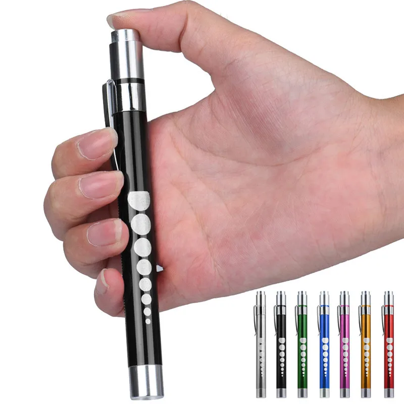 10Pcs/lot Medical Surgical Penlight Pen Light Flashlight Torch With Scale First Aid