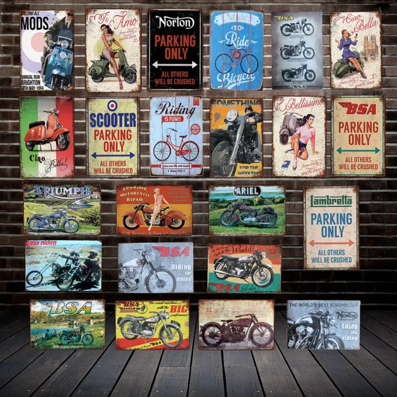 

[ DecorMan ] EASY RIDER BIKE BSA MOTOR Tin Sign Custom Poster Metal Painting Bar CLUB GIFT Decor LT-1801