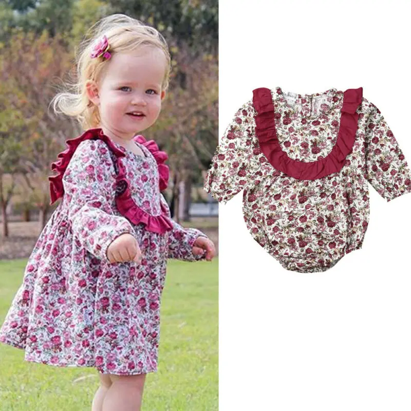 

Комбинезон для новорожденных девочек с цветочным рисунком, боди, Модный повседневный комбинезон, наряд от солнца