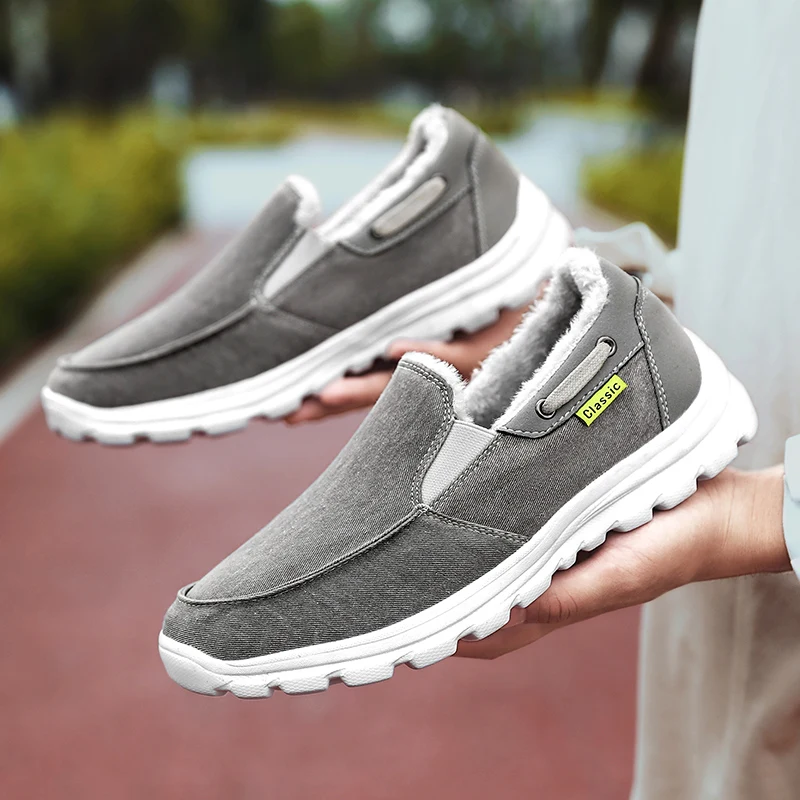 

Size 48 Casual Shoes Loafers Men Boots Canvas Sneaker Warm Winter Cotton-padded Shoes Male Classic Light-weight 2021 Shoes