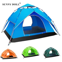 outdoor automatic camping tent double layer waterproof tent for 3 4 person large family tent portable tent for hiking travel