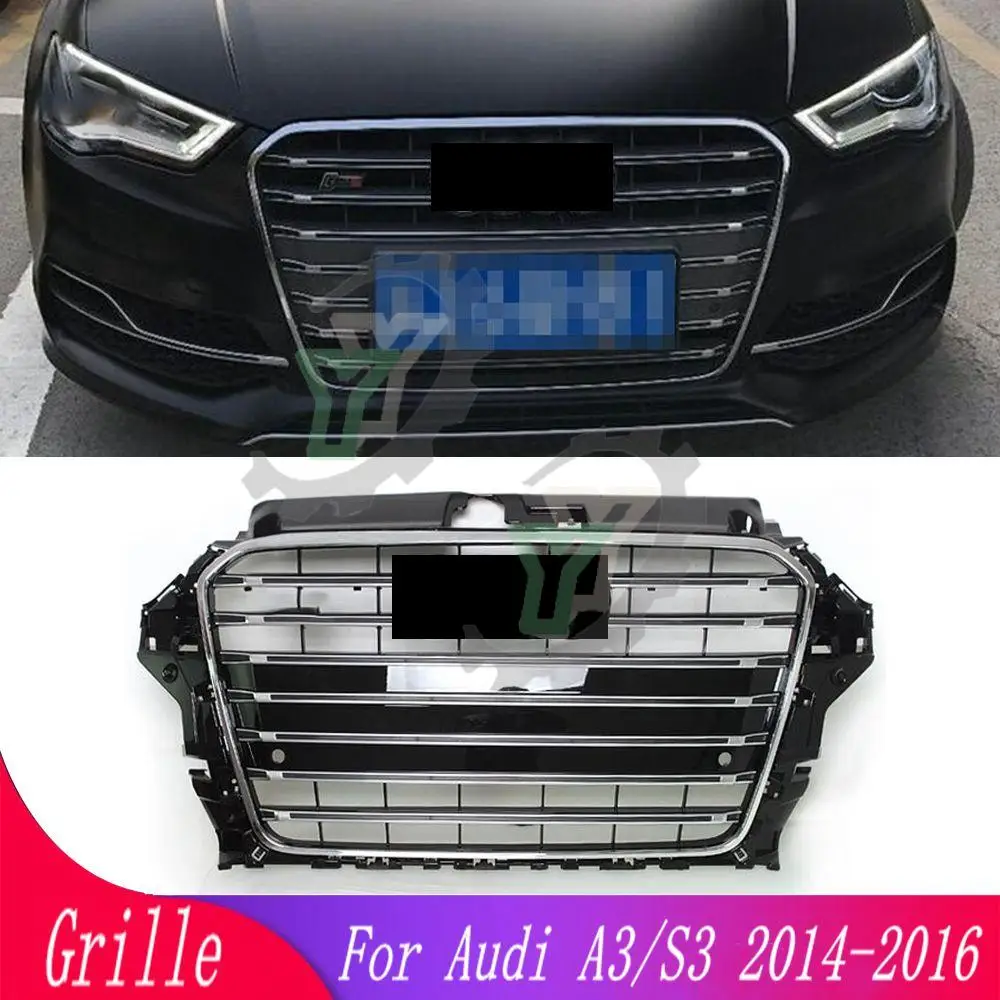 

Car modified front grille For Audi A3/S3 2014 2015 2016 auto parts front bumper racing grill central middle grille