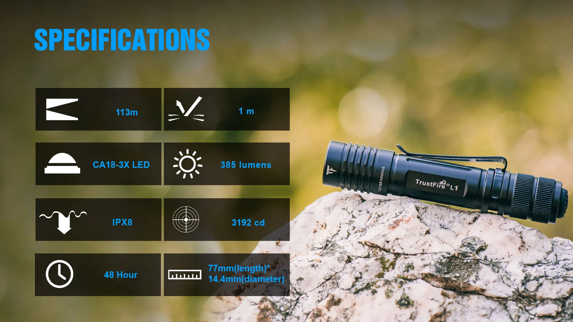 Trustfire L1 фонарь тактический EDC светодиодный фонарь с батареей AAA/10440 с зажимом, задний переключатель, наружная лампа для кемпинга, lanterna