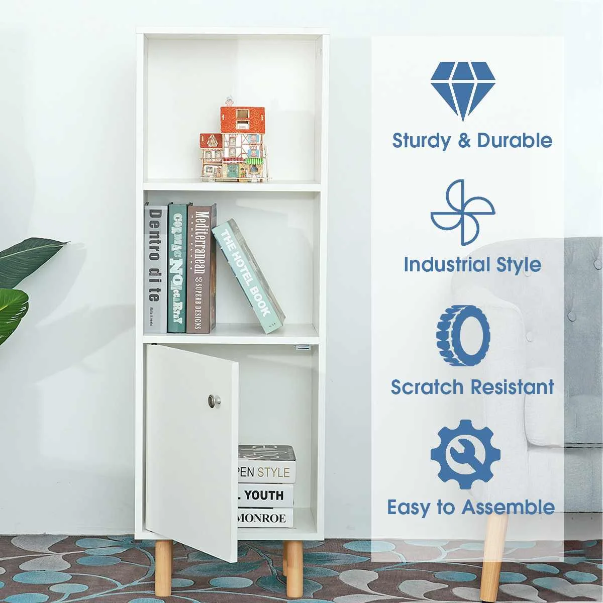 

Книжная полка для ванной комнаты, полка для хранения, держатель для всякой всячины растений в гостиной, деревянный книжный шкаф для хранени...